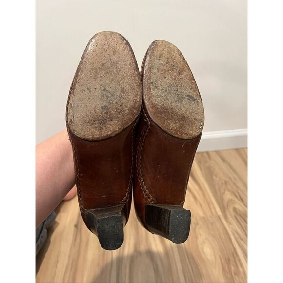 Quercioli Firenze Vintage Leather Heels Handmade in Italy euro sz 38 or 7.5 - Picture 6 of 14